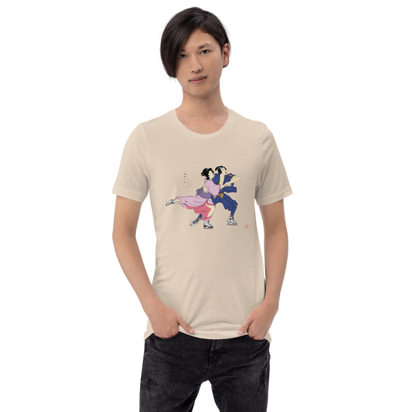 Samurai & Geisha Figure Skating Japanese Ukiyo-e Unisex t-shirt