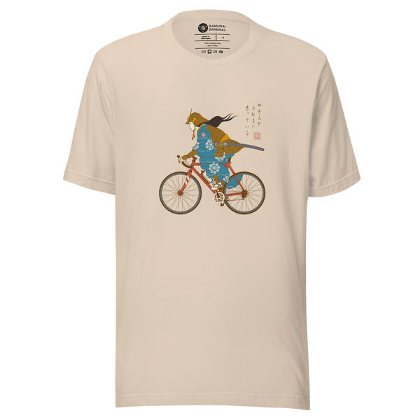 Onna Musha Riding Bicycle Japanese Ukiyo-e Unisex T-shirt