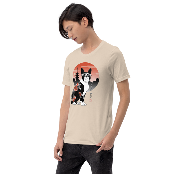 Samurai Boston Terrier Dog Ukiyo-e Unisex T-shirt