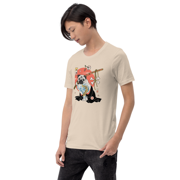 Samurai Pug Dog Ukiyo-e Unisex T-shirt
