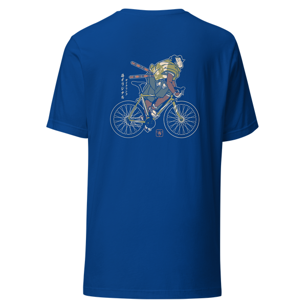 Samurai Bicycle Race Sport Ukiyo-e Back Unisex T-Shirt