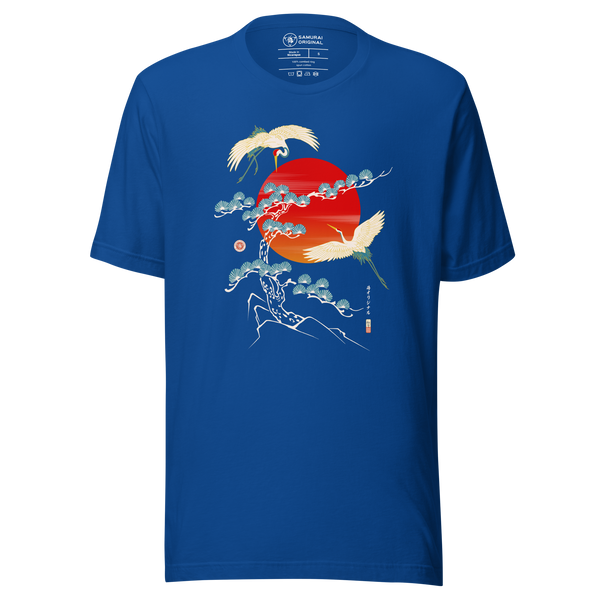 Crane Bird Japanese Ukiyo-e Unisex T-shirt - Samurai Original