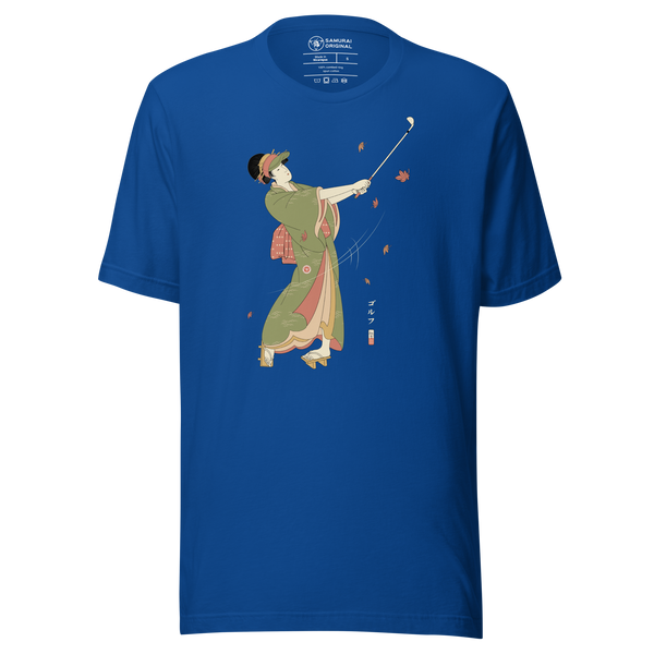 Geisha Golf Player Japanese Ukiyo-e Unisex T-shirt - Samurai Original
