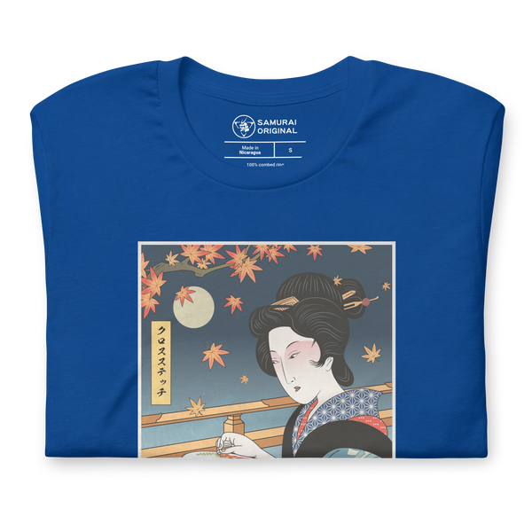 Geisha Cross Stitch Mom Japanese Ukiyo-e Unisex T-shirt - Samurai Original