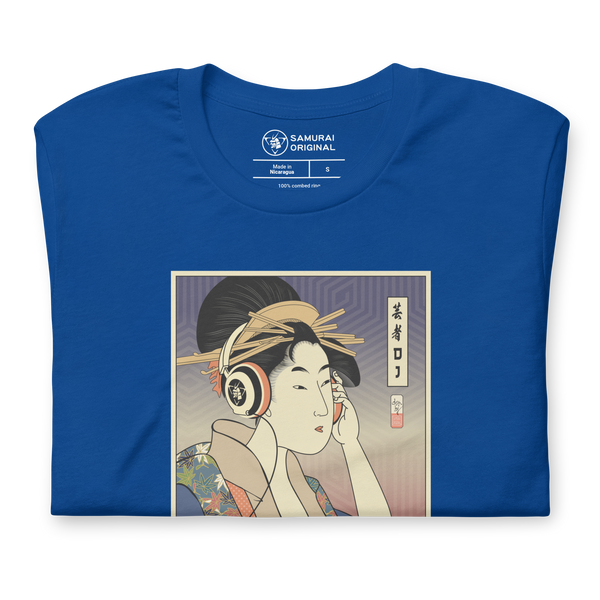 Geisha DJ Turntable Music Japanese Ukiyo-e Unisex T-Shirt - Samurai Original