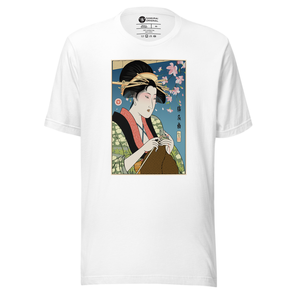 Geisha Knitting Mom Japanese Ukiyo-e Unisex T-Shirt 2 - Samurai Original