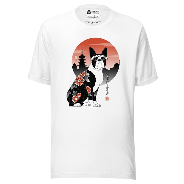 Samurai Boston Terrier Dog Ukiyo-e Unisex T-shirt