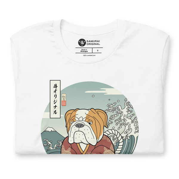 Samurai & Bulldog Funny Japanese Unisex T-Shirt