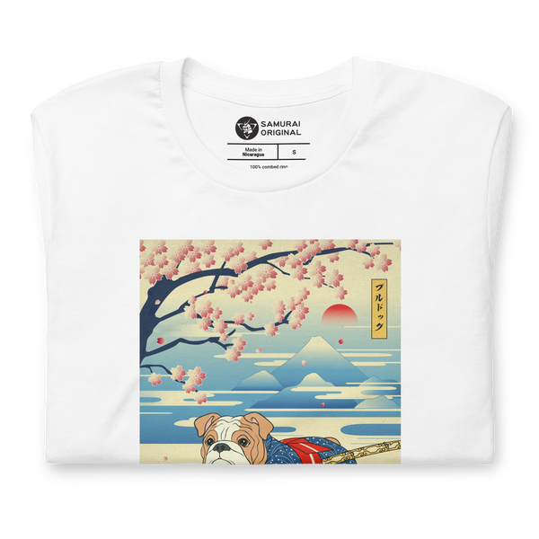 Dog Bulldog Japanese Ukiyo-e Unisex T-Shirt - Samurai Original