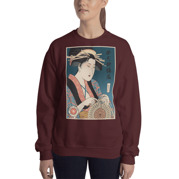 Geisha Crochet Mom Japanese Ukiyo-e Unisex Sweatshirt - Samurai Original
