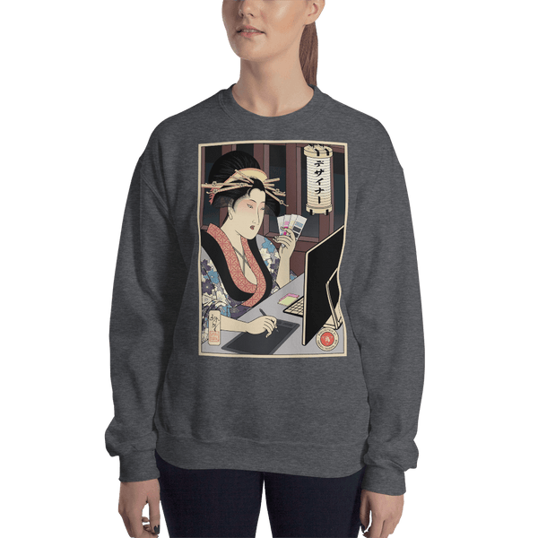 Geisha Design Japanese Ukiyo-e Unisex Sweatshirt - Samurai Original