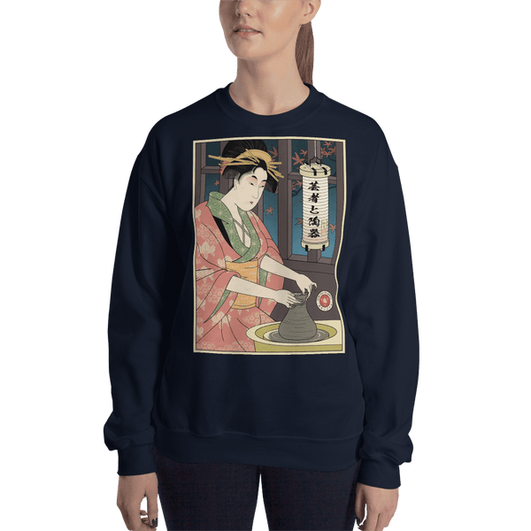 Geisha Pottery Artisan Japanese Ukiyo-e Unisex Sweatshirt - Samurai Original