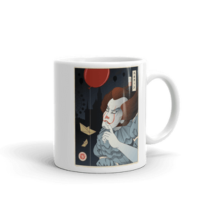 Halloween Pennywise Clown Ukiyo-e White Glossy Mug Samurai Original