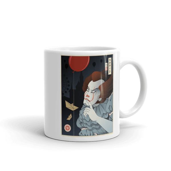 Halloween Pennywise Clown Japanese Ukiyo-e White Glossy Mug - Samurai Original