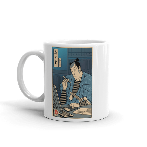 Samurai Accountant Ukiyo-e White Glossy Mug Samurai Original
