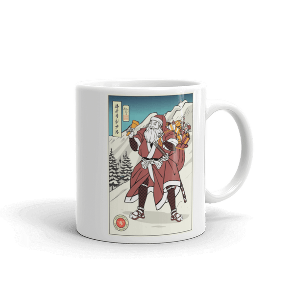 Samurai Santa Merry Chrismast Ukiyo-e White Glossy Mug Samurai Original