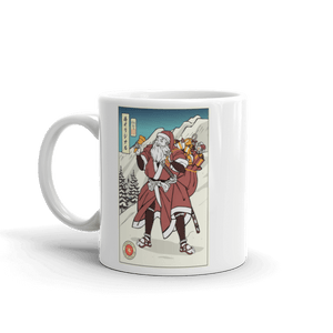 Samurai Santa Merry Chrismast Ukiyo-e White Glossy Mug Samurai Original