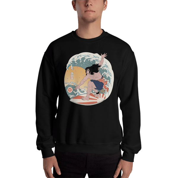 Samurai Surfing 2 Water Sport Ukiyo-e Unisex Sweatshirt Samurai Original