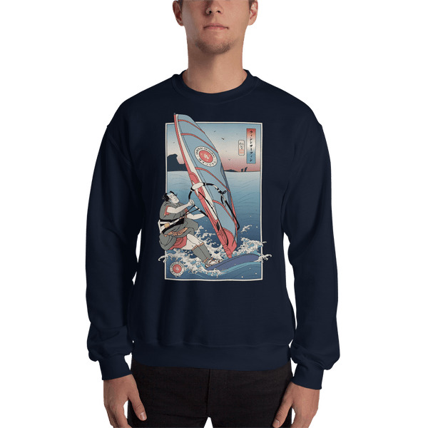 Samurai Windsurfing Extreme Sport Ukiyo-e Unisex Sweatshirt Samurai Original