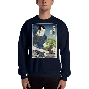 Samurai and Bonsai Tree Ukiyo-e Unisex Sweatshirt Samurai Original