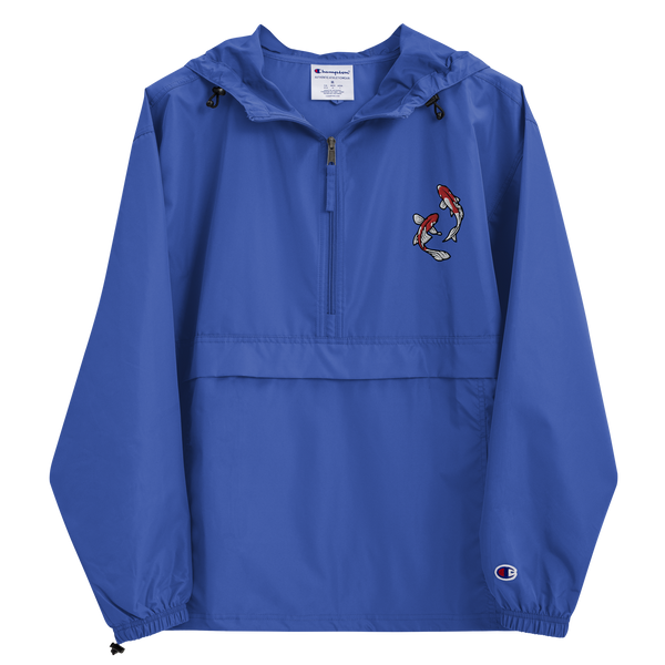 Koi Fish Embroidered Japanese Champion Packable Jacket