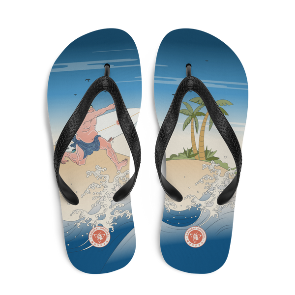 Samurai Summer Beach Ukiyo-e Flip-Flops