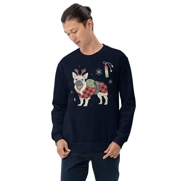 French Bulldog Funny Christmas Japanese Ukiyo-e Unisex Sweatshirt - Samurai Original