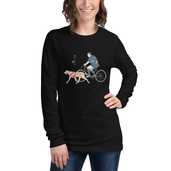 Samurai Cycling With DogLabrador Retriever Unisex Long Sleeve Tee