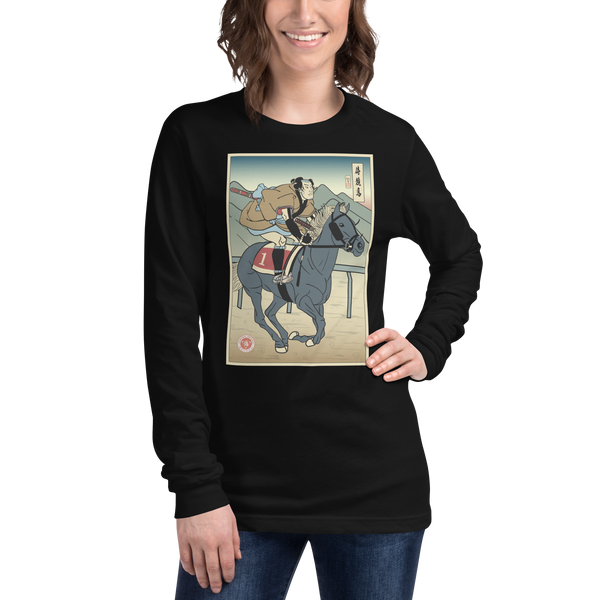 Samurai Horse Racing Ukiyo-e Unisex Long Sleeve Tee