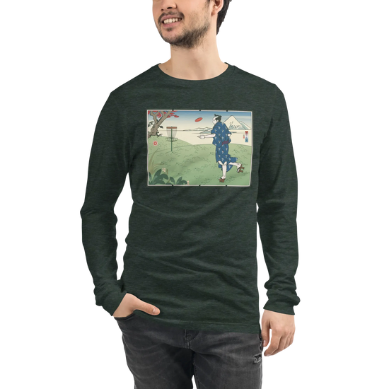 Samurai Disc Golf Ukiyo-e Unisex Long Sleeve Tee - Samurai Original