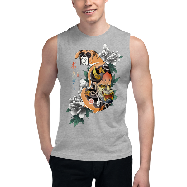 Samurai Boxer Dog Ukiyo-e Muscle Shirt