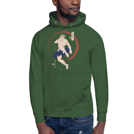 Muay Thai Japanese Ukiyo-e Unisex Hoodie - Samurai Original