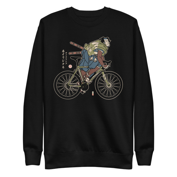 Samurai Bicycle Race Sport Ukiyo-e Unisex Premium Sweatshirt - Samurai Original