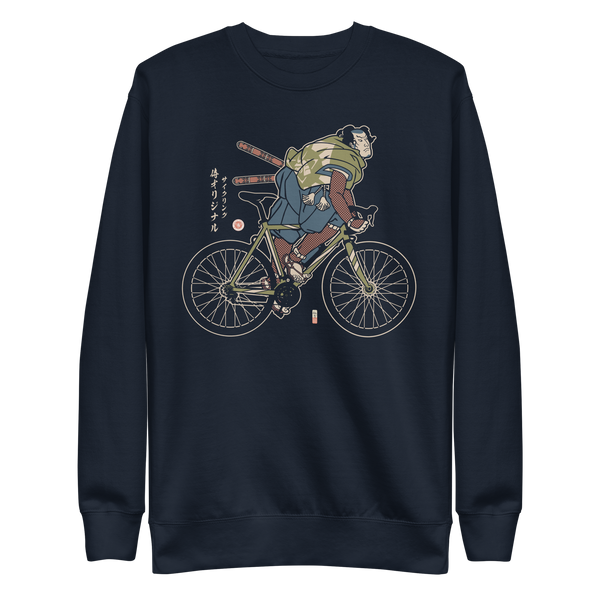 Samurai Bicycle Race Sport Ukiyo-e Unisex Premium Sweatshirt - Samurai Original