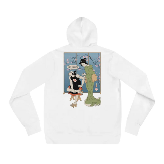 Samurai I Got Vaccinated Ukiyo-e Unisex Hoodie - White / S