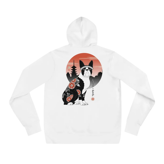Samurai Boston Terrier Ukiyo-e Unisex Hoodie - Samurai Original