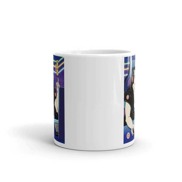 Samurai Gamer 2 Streamer Ukiyo-e White Glossy Mug